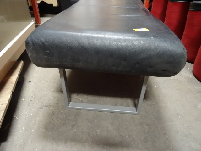 Metal Framed 2 Person Waiting Room Bench Leather Cushion
