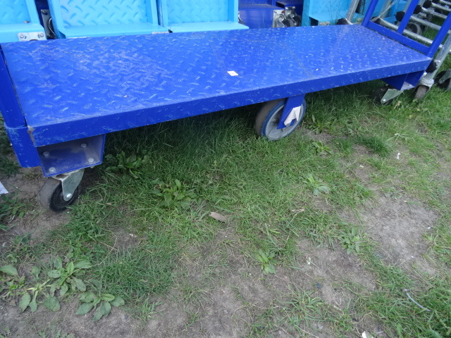 4 Wheel Metal Warehouse Cart With 2 Removable Handles