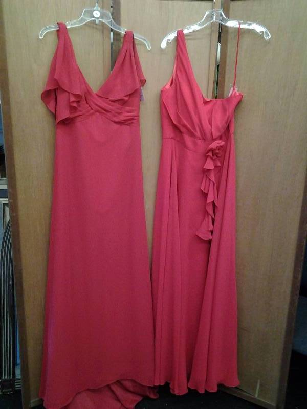 2-Size 12 Red Dresses By Alfred Angelo and Landa