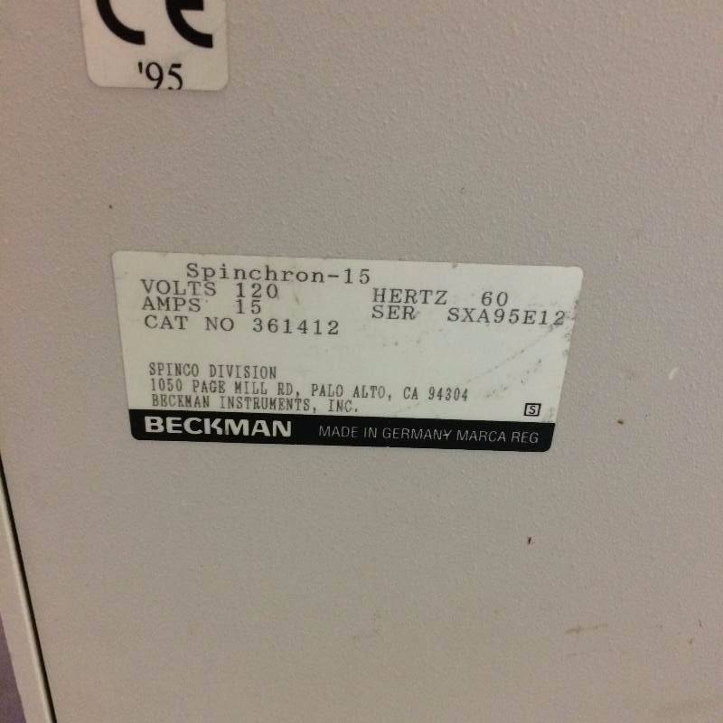lot 24 image: Beckman Spinchron 15 Centrifuge