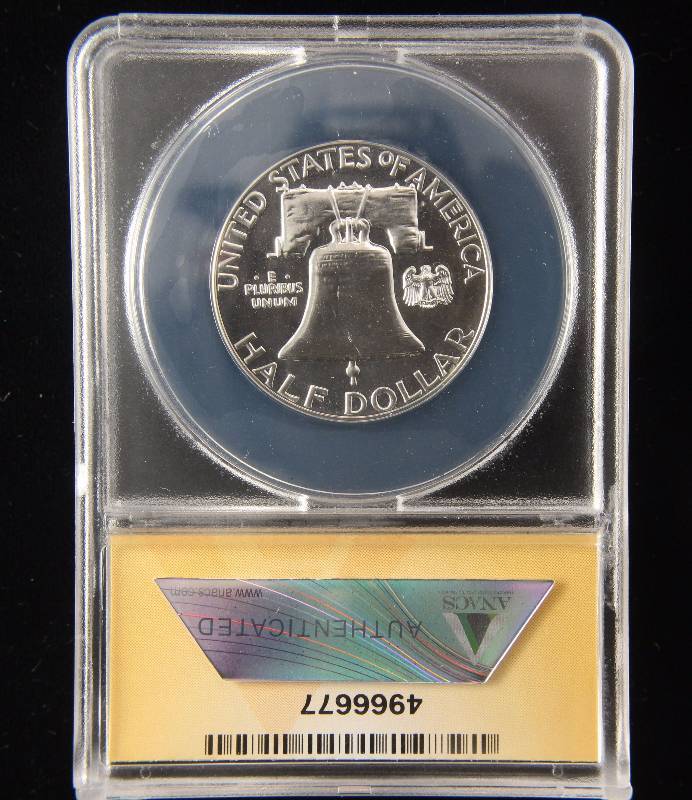 lot 02 image: 1962 PROOF FRANKLIN SILVER HALF DOLLAR PF66 ANACS