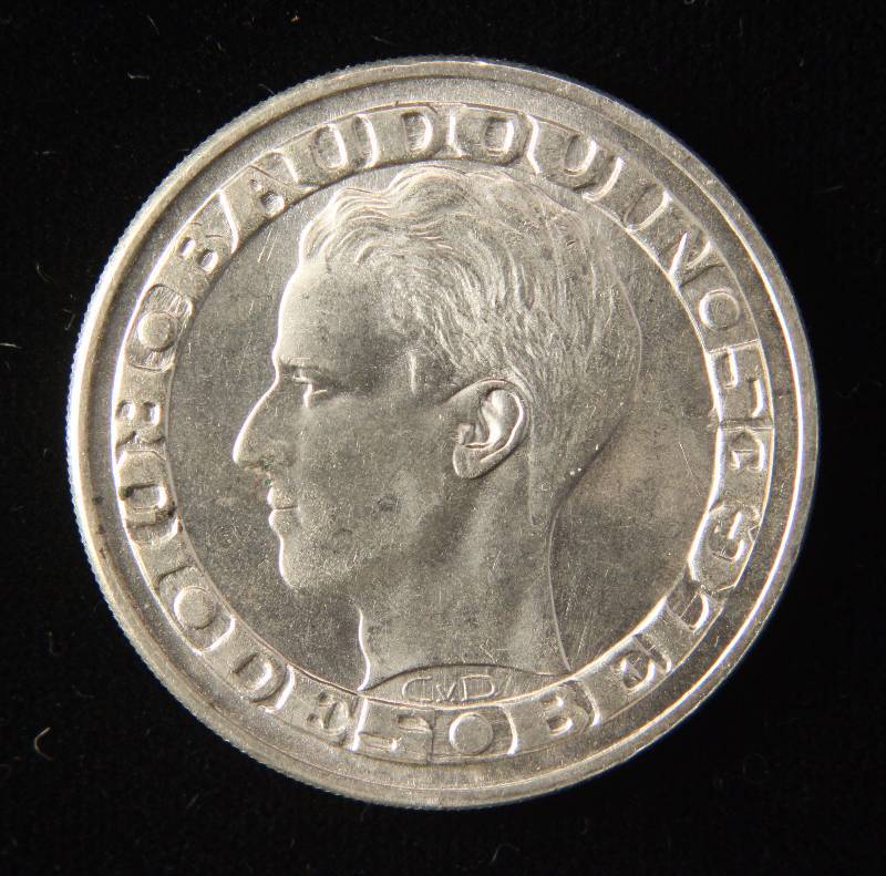 lot 11 image: 1958 BELGIUM 50 FRANCS BU UNC (83.5% SILVER - 12.5 GRAMS)