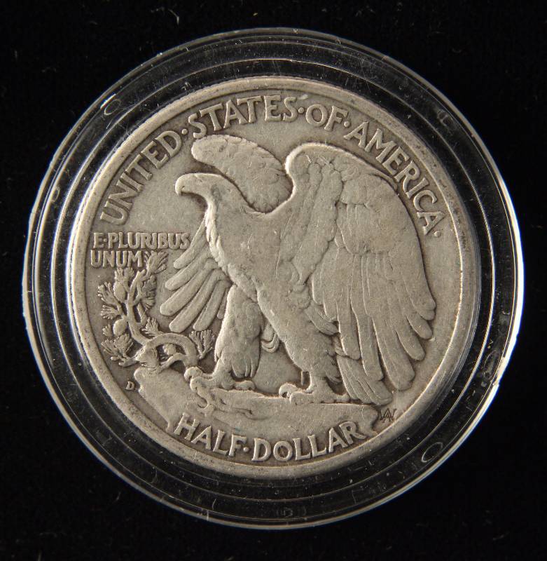 lot 14 image: 1941-D WALKING LIBERTY SILVER HALF DOLLAR IN AIRTITE HOLDER