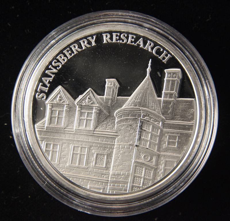 lot 44 image: 1 TROY OZ. .999 FINE SILVER STANSBERRY RESEARCH IN AIRTITE HOLDER