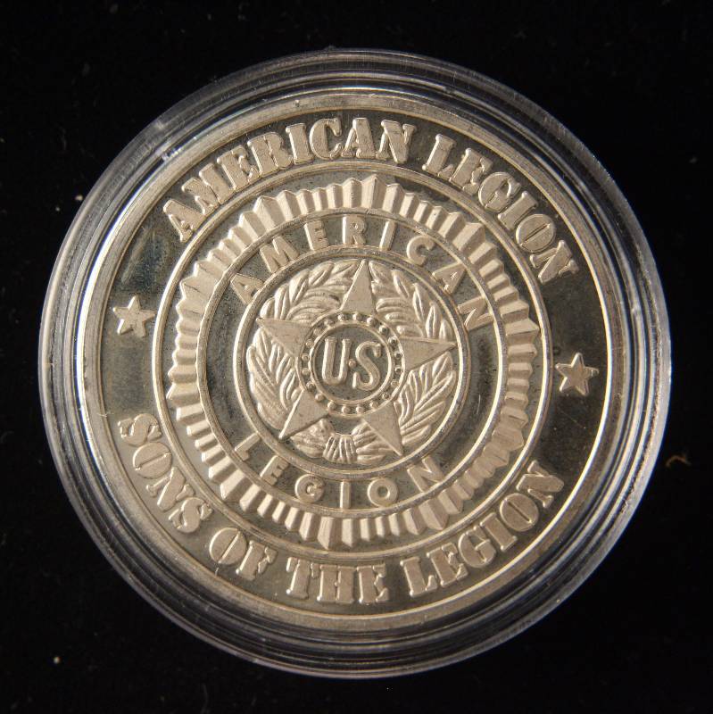 lot 51 image: 1 TROY OZ. .999 FINE SILVER ST CLAIR MICHIGAN LEGION IN AIRTITE