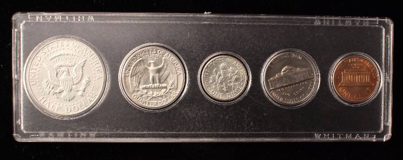 lot 70 image: 1964 UNCIRCULATED COIN SET 90% SILVER 50C, 25C, 10C 5C & 1C