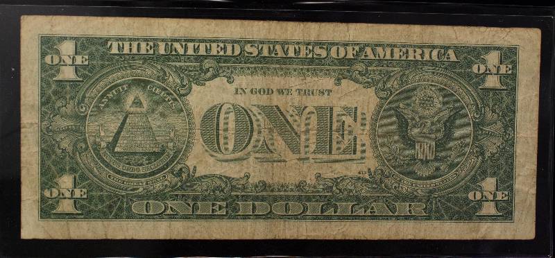 lot 13-A image: 1957-A $1 US FEDERAL RESERVE SILVER CERTIFICATE FINE
