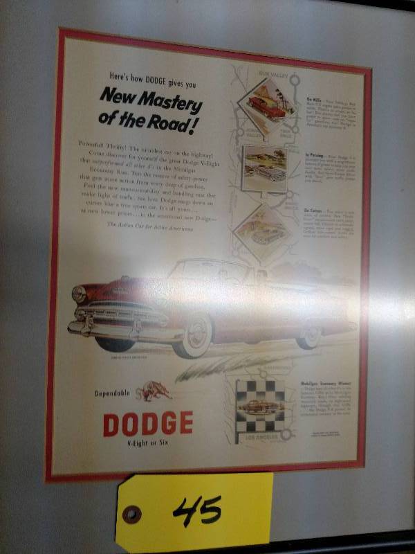 lot 45 image: Dodge Print 15x19...