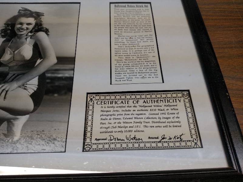 lot 87 image: Marilyn Monroe Print, 15x12...