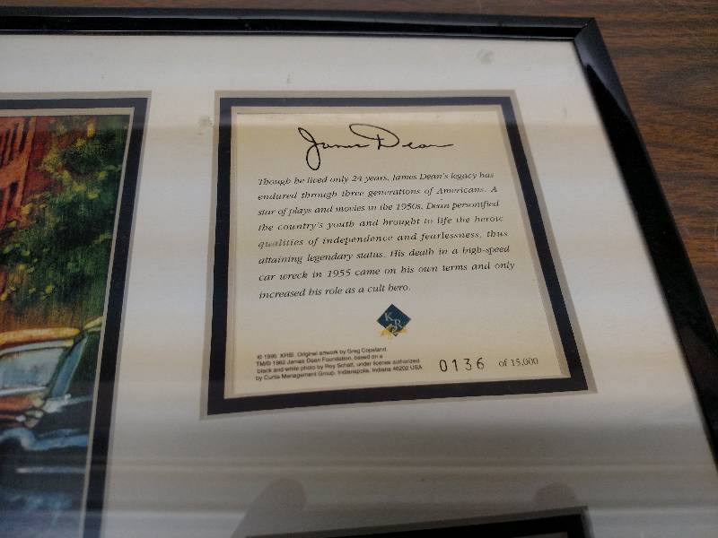 lot 101 image: James Dean Print, 14x11...