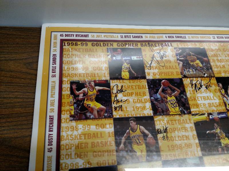 lot 117 image: MN Gophers Basketball Signed Poster...