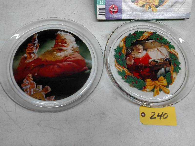 lot 240 image: (2) Coca-Cola Glass Platters. 13...