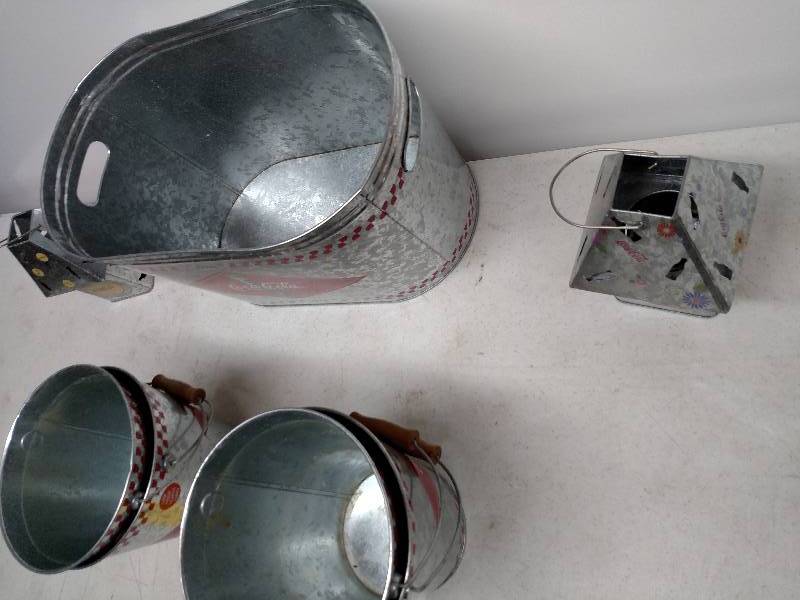 lot 246 image: Coca-Cola Buckets & Candle Holders...
