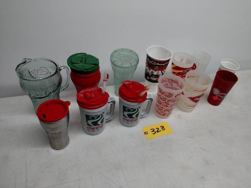 lot 323 image: Asstd Coca-Cola Mugs & Glasses...