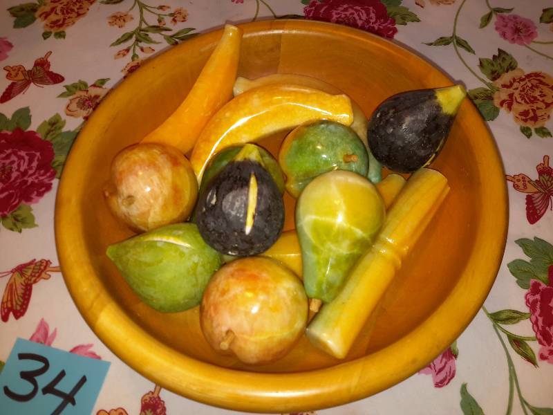 Wood Bowl with stone fruit