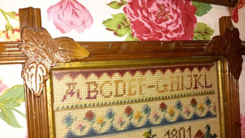 Old sampler, dated 12 Dec 1801. 17 x 12