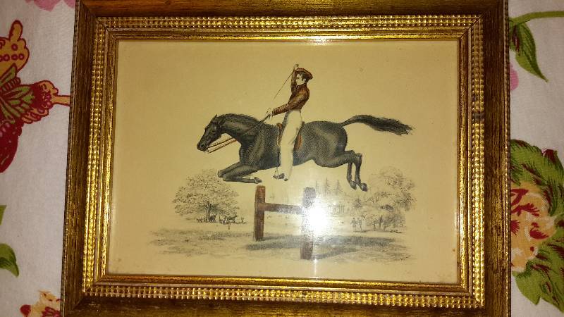 Old lithograph, entitled Jumping.