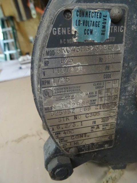 GE elctric motor. 115230 volt.  1 ...