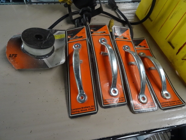 Halogen light. Miter saw. New door ...