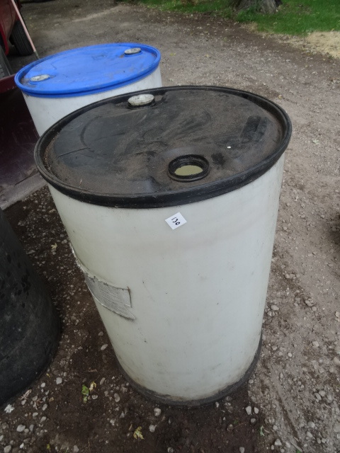 55 gal barrels. Was used for WVO. Q...