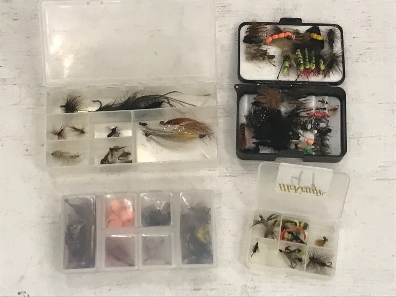 lot 47 image: (4) Tackle Boxes With Fly Fishing Supplies