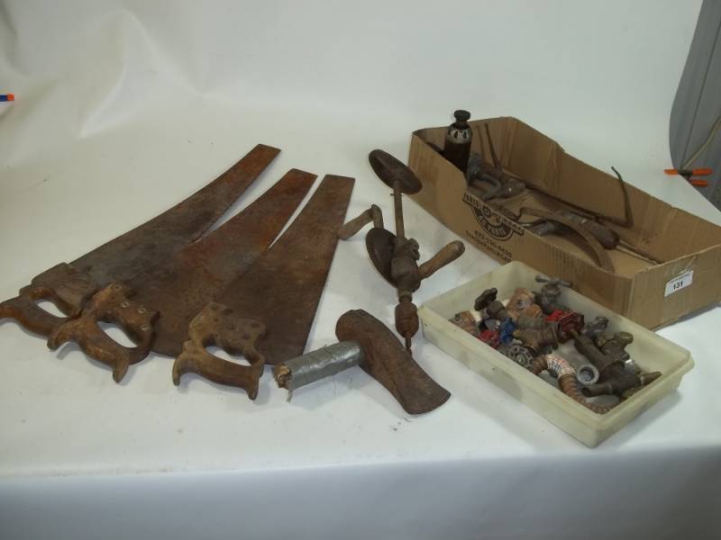 lot 131 image: Vintage Tools and Plumbing Fittings