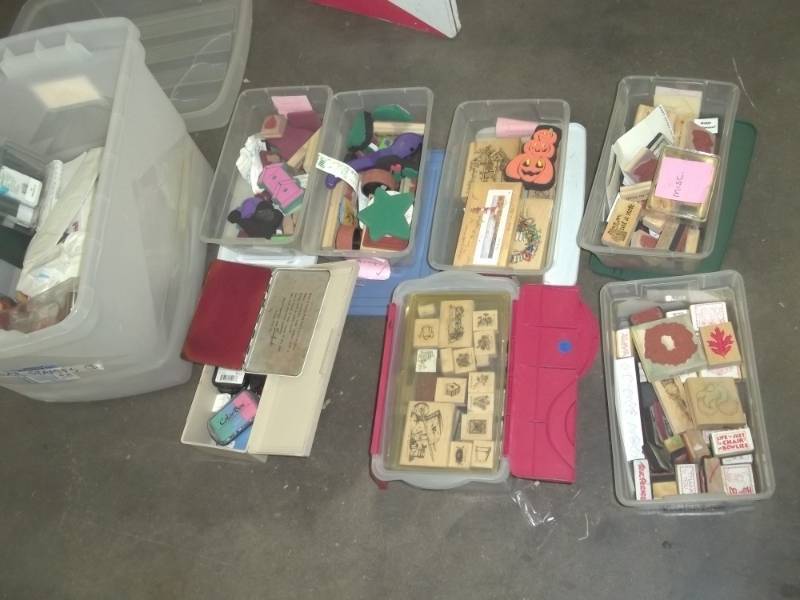lot 165 image: Large Rubber Stamping Collection with totes