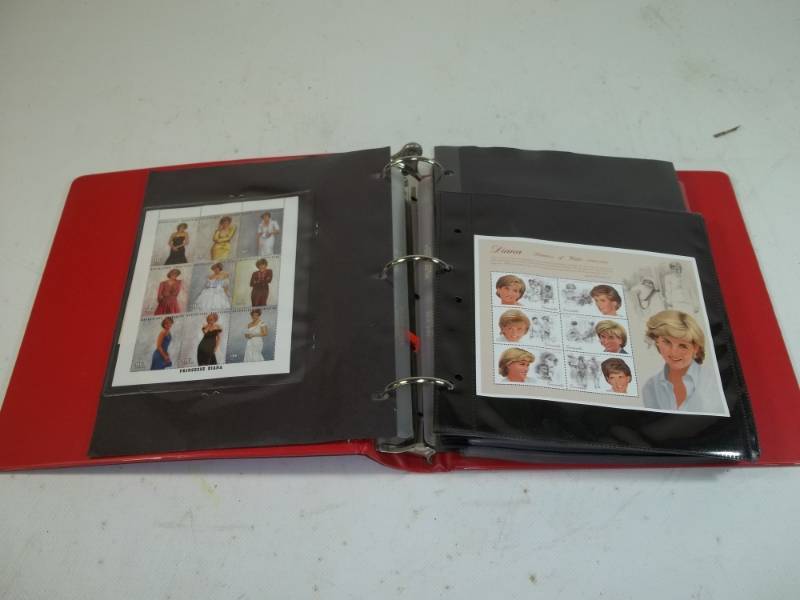 lot 1 image: Princess Diana Stamps in 3 Ring Binder