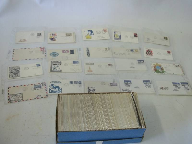 lot 202 image: First Day Issue Stamps with shoe Box of stamps