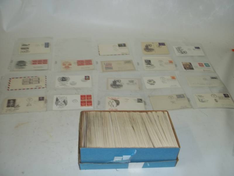 lot 203 image: First Day Issue Stamps with shoe Box of stamps