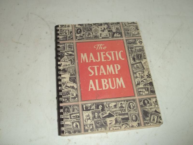 lot 230 image: Vintage Stamp Album inside cover states started in 1953 and contains approximately 1100 stamps