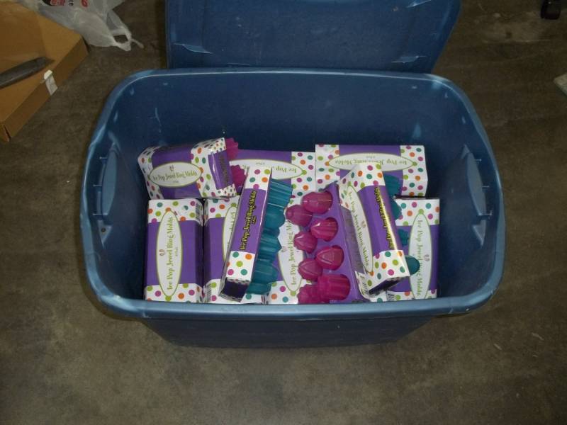 lot 251 image: tote with Ice pop ring Molds