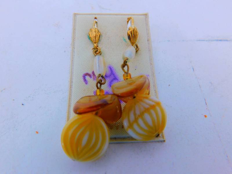 lot 87 image: Antique Earrings - Stamped Germany