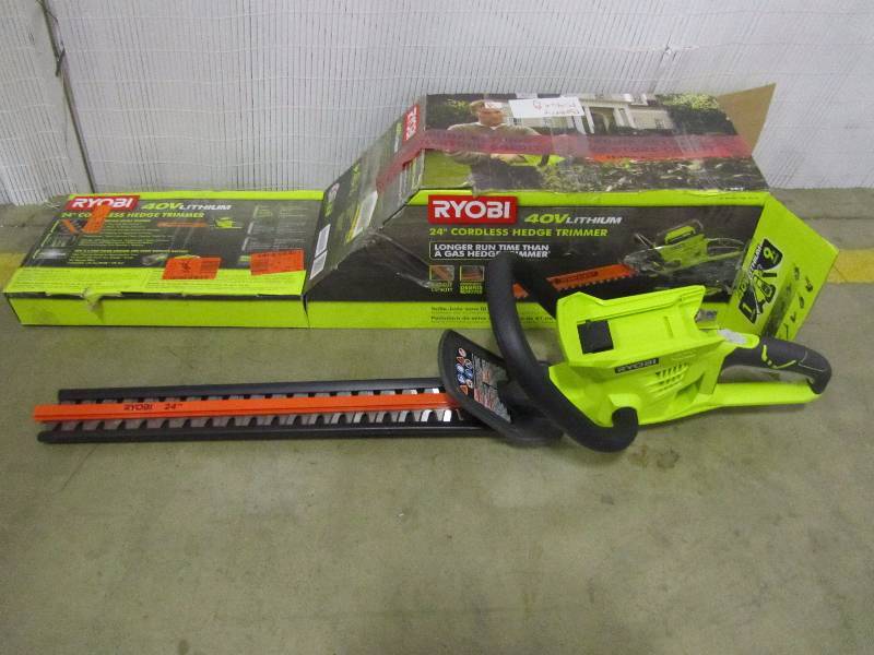 lot 13 image: Ryobi 24 in. 40-Volt Lithium-Ion Cordless Hedge Trimmer