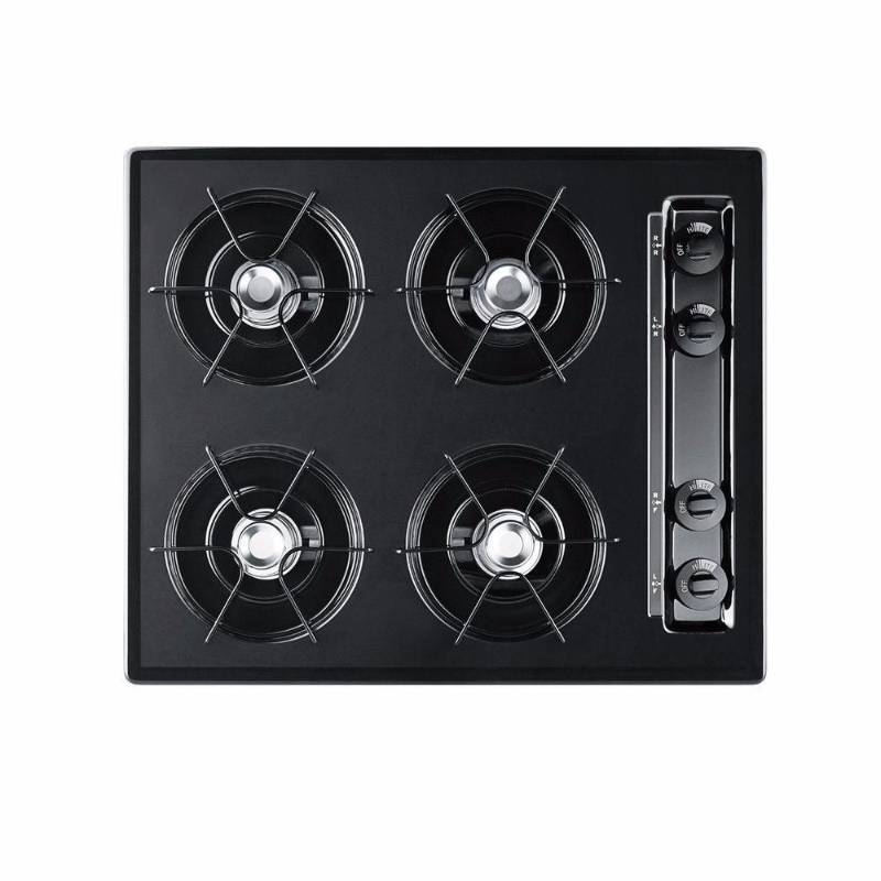lot 61 image: Summit Appliance 24 in. Gas Cooktop in Black with 4 Burners