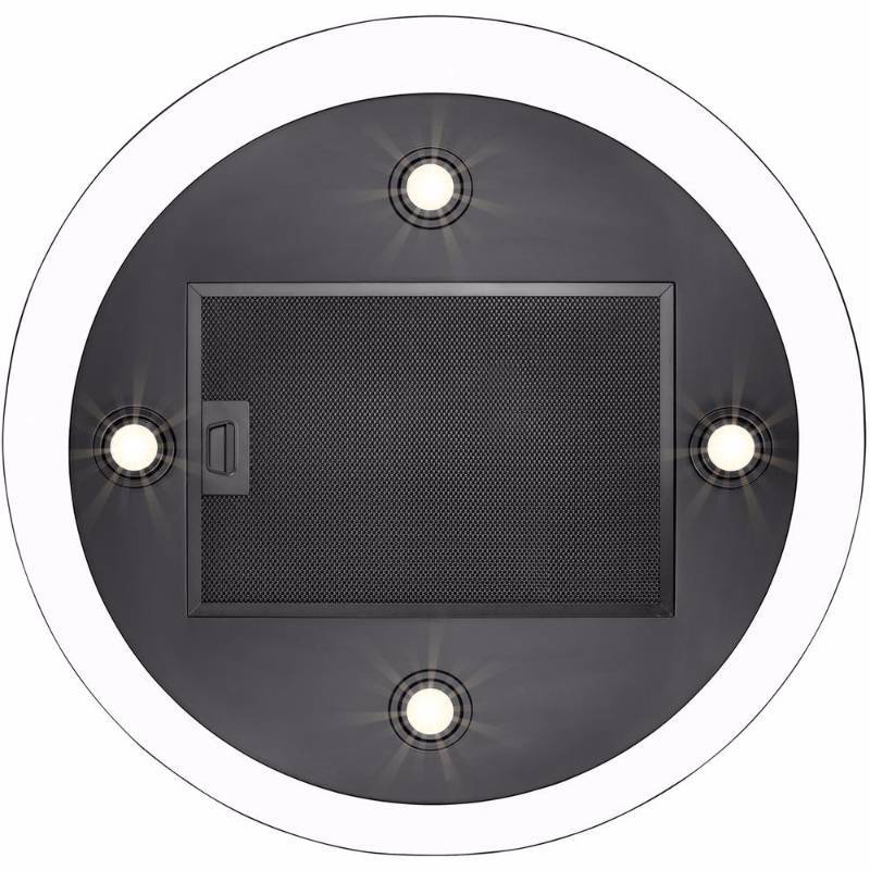 lot 62 image: AKDY 30 in. Convertible Kitchen Island Mount Range Hood in Black with Circular Tempered Glass Design