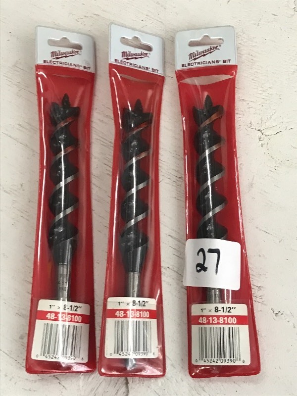 lot 27 image: (3) Milwaukee Bits