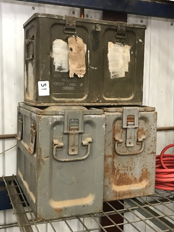lot 51 image: (3) Military Ammo Boxes