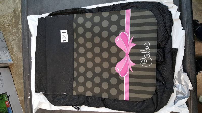 lot 1241 image: &nbspPersonalized Sweet Bow Backpack Black