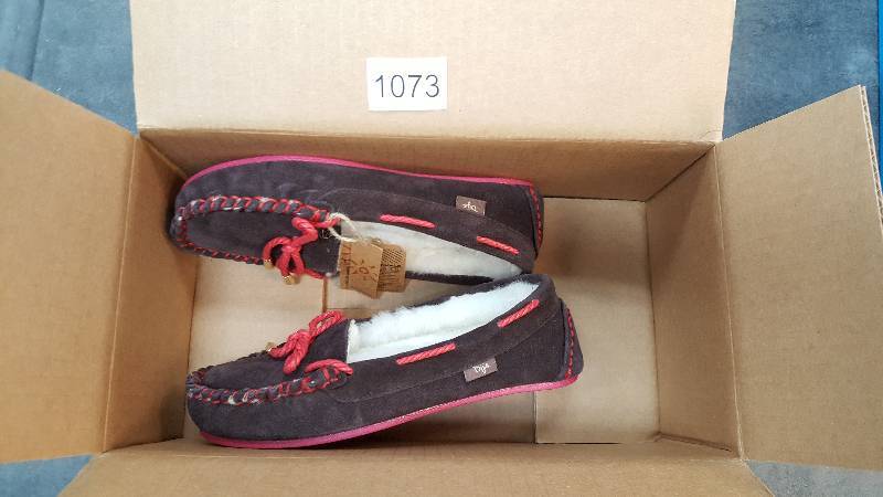 lot 1073 image: Dije California Womens Brittany Wool Moccasin  Shoes&nbspChocolate size 6