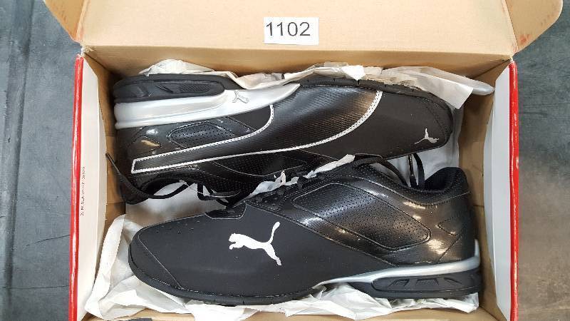 lot 1102 image: Puma Mens Tazon 6 FM Running Shoe  Shoes - Wide Black-Silver size 10.5