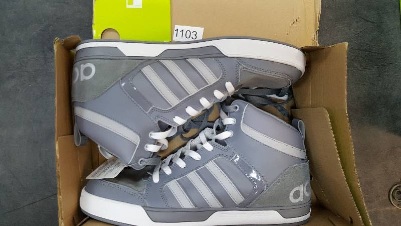 lot 1103 image: adidas NEO Mens Raleigh 9tis Mid-High Basketball Shoe  Shoes&nbspGray size 11