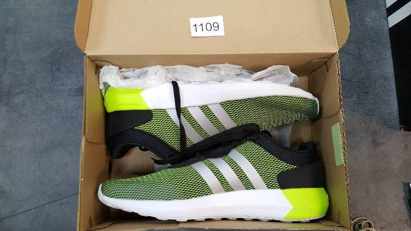 lot 1109 image: adidas NEO Mens Cloudfoam Race Sport Shoe  Shoes Black-Yellow size 11
