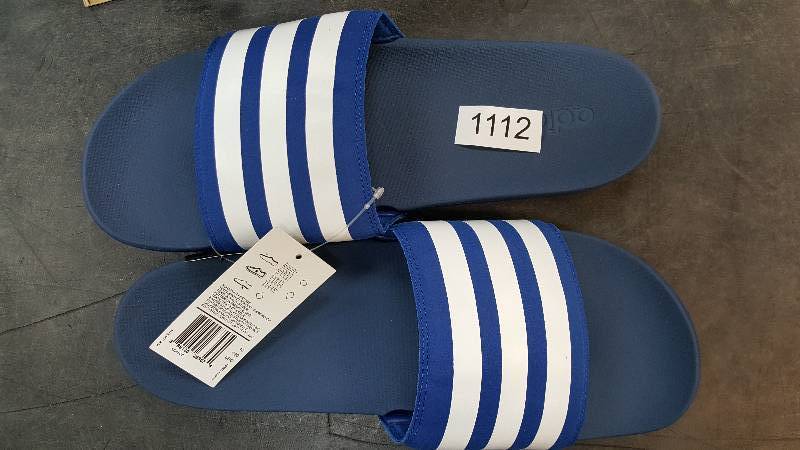 lot 1112 image: adidas Mens Adilette Supercloud Plus Slide Sandal Blue-White size 13