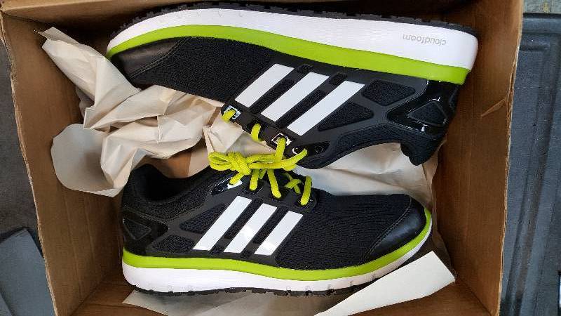 lot 1113 image: Mens adidas Energy Cloud Running Shoe  Shoes Black-White size 12