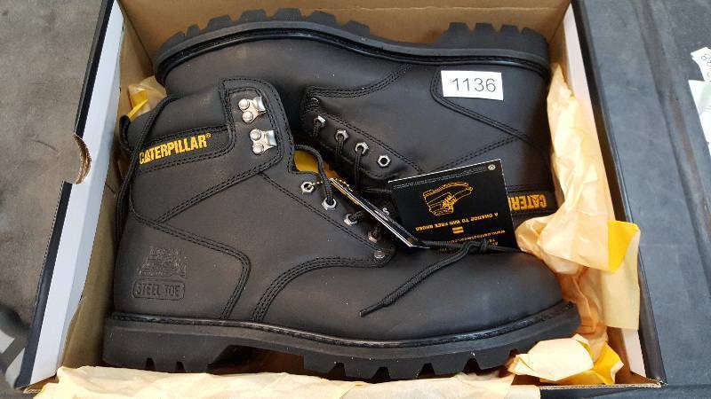 lot 1136 image: CAT Footwear Mens Second Shift Steel-Toe Work Boot  Boots Black size 13
