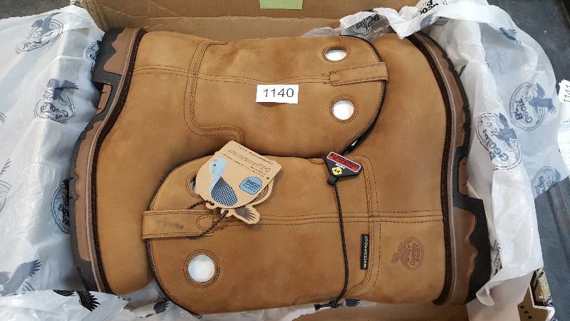 lot 1140 image: Georgia Boot Mens Carbo-Tec Composite Safety Toe Waterproof Wellington Boot  Boots&nbspBrown size 10