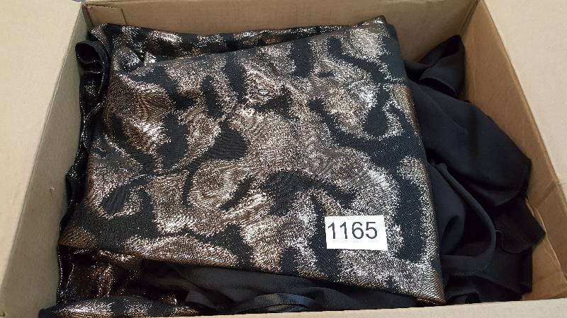lot 1165 image: Womens 2 in 1 Metallic Midi Skirt Black Dress Metallic Black 8