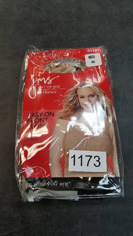 lot 1173 image: Womens Just My Size Comfort Cushion Strap Front Close Bra Nude 40 DD