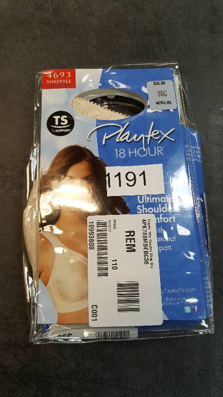 lot 1191 image: Womens Playtex 18 Hour Comfort Strap Bra Beige 36 C